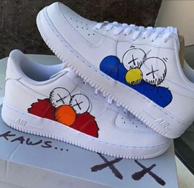 کفش اسپرت کاستوم کتانی با طرح Kaws نایک nike ایرفورس air force کد 87922