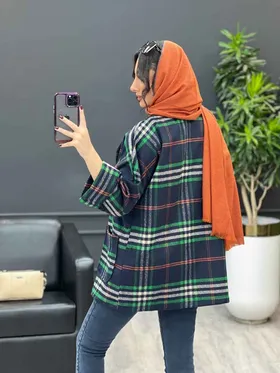 پالتو چهارخونه یقه آرشال