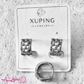 گوشواره زنانه حلقه‌ای ژوپینگ مدل رولکس نقره ای رنگ کد 2391