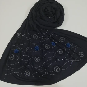 شال کویتی زنانه وارداتی مجلسی گل برجسته