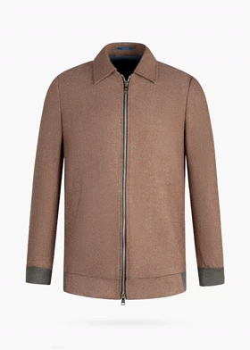 سویشرت فلانل تمام زیپ آجری