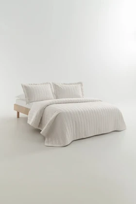 سرویس روتختی دو نفره Yataş مدل Faint پلی‌استر - شیری