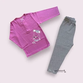 بلوز شلوار بچگانه طرح موش به آوران