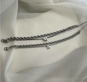 دستبند ست دولاین طنابی و حروف