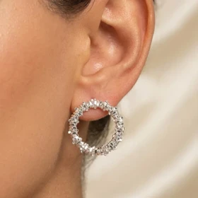 گوشواره زنانه حلقه‌ای طرح خاویاری مدل خاویرا