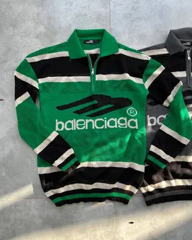 بافت نیم زیپ نازک BALENCIAGA رنگ سبز مشکی