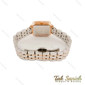 ساعت دنیل ولینگتون مربعی زنانه دورنگ رزگلد صفحه سفید DW-4477-L
