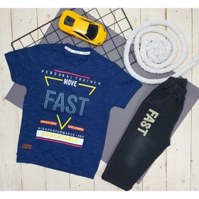 ست پسرانه تیشرت و شلوارک FAST