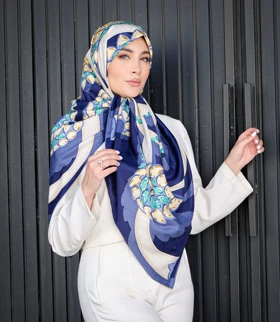 روسری ابریشم ژاکارد دراگون 30132