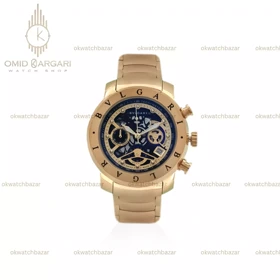 ساعت مچی بولگاری کورنوگراف صفحه اسکلتون طلایی Bvlgari