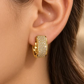 گوشواره ژوپینگ مجلسی پر نگین کد gxu326 گالری زیورآلات آوآرین