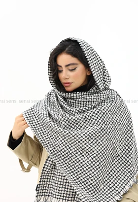 شال موهر پشمی چهار خونه کد1004420