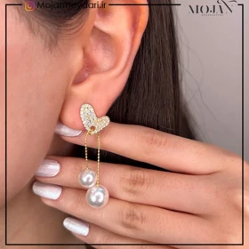 گوشواره صدفی مشابه طلا کد: sg476