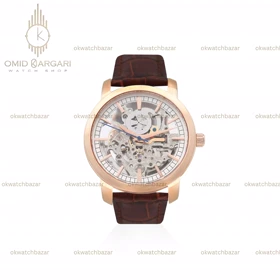 ساعت مچی وشرون کنستانتن صفحه اسکلتون چرمی قهوه ای Vacheron Constantin