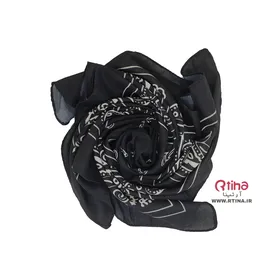 روسری مینی اسکارف دخترانه جدید طرح بته جقه (زمینه مشکی)