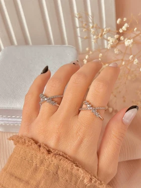 انگشتر ضربدری نگینی ژوپینگ