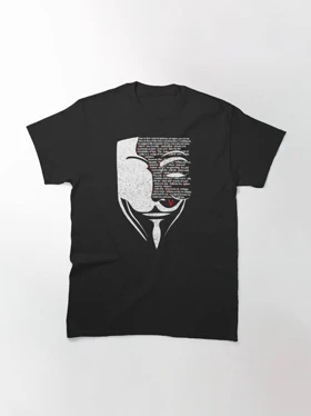 تیشرت وی فور وندتا V for Vendetta - Mask & V's Speech