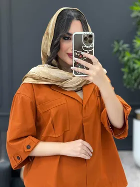 مانتو جلو بسته آستین پاگن