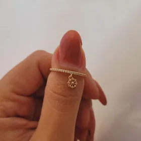 انگشتر ژوپینگ دخترانه ظریف با آویز دانه برف