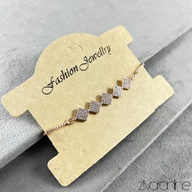 دستبند زنانه مربعی نگین‌دار رزگلد 40204