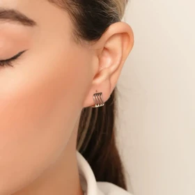 گوشواره حلقه‌ای سفید ، فوق العاده زیبا و سبک ، مناسب استفاده روزمره ، از برند ژوپینگ