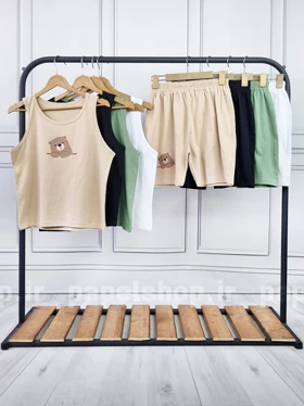 ست لباس راحتی تاپ و شورتک طرح خرس