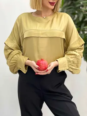 شومیز ساتن جلو بسته
