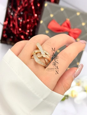 انگشتر زنانه پیچ نگین سایز8