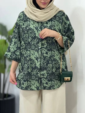 تونیک مانتویی لینن ایتالیایی گلوریا 2