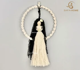 قاب مکرومه طرح فرشته سفید