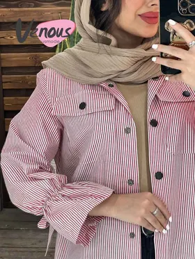 مانتو راه راه آستین کش