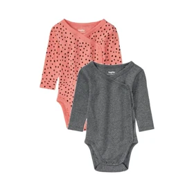 بادی آستین بلند نوزادی لوپیلو مدل نقطه دار بسته دو عددی کد Z-GC54