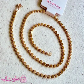 زنجیر زنانه ژوپینگ مدل دایره های تخت (پولکی) طول 45 سانت کد 7991