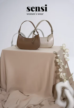 کیف چرم ساده رنگی هلالی
