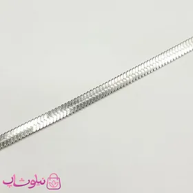 گردنبند هرینگبون ژوپینگ مدل تخت نقره ای 5 میل کد 749