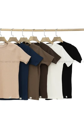 تیشرت کبریتی کشی یقه گرد کد1005511