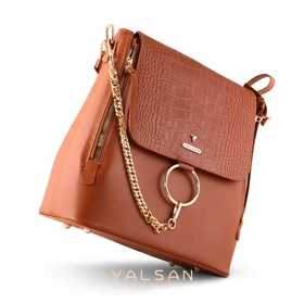 کوله پشتی زنانه چرم یلسان مدل آدرینا کد 055-GC (عسلی)