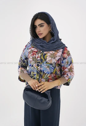 شومیز زنانه شیشه ای طرح دار کد1006092