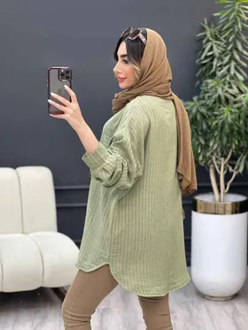 مانتو راه راه تک جیب آریس