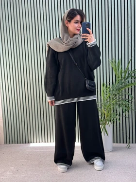 ست بافت مانتو شلوار