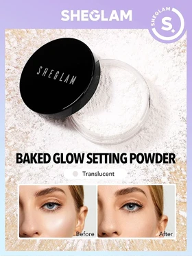 پودر فیکساتور آرایش بی‌رنگ شیگلم مدل Baked Glow Setting Powder گرم 5.5