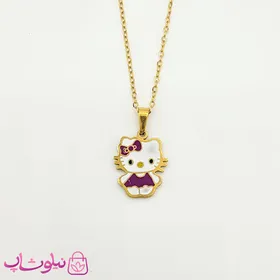 نیم ست بچگانه مدل هلوکیتی بنفش کد 1291