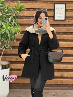 پالتو کمردار آستین پفی