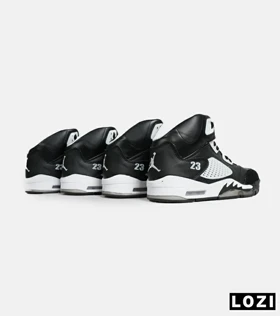 کتانی ساق‌دار زنانه و مردانه مشکی سفید Nike air jordan 5 مدل 6479