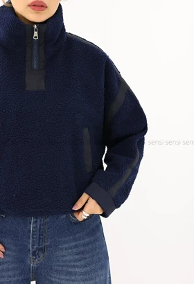 دورس نیم زیپ تدی داخل آستر دار کد1005189