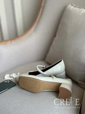 کفش ورنی یراق بیضی پاشنه 6 سانت