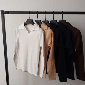 بلوز یقه شکاری آستین بلند