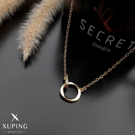 گردنبند ژوپینگ طلایی طرح حلقه با نگین – مدل مینیمال و شیک