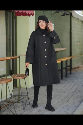 بارانی بلند جلو دکمه