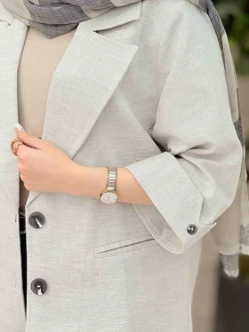 مانتو دو دکمه آستین پاکتی
